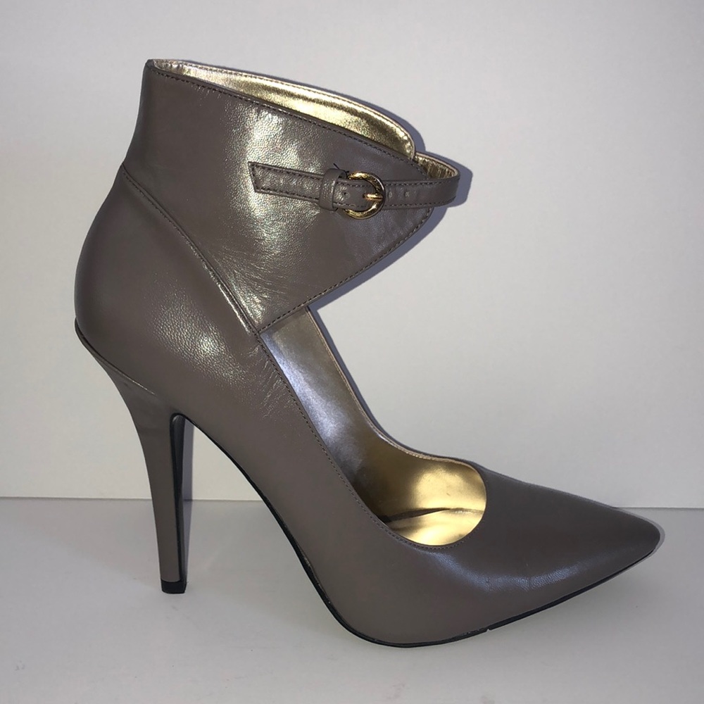 ON HOLD Grey  “Ankle-Winged” Heels